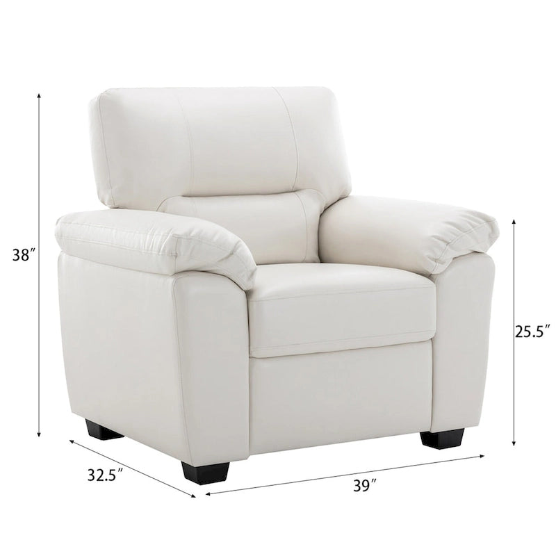 Morden Fort Faux Leather Upholstered Accent Chairs for Living Room 33