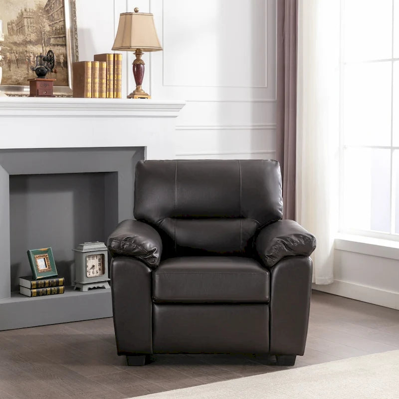 Morden Fort Faux Leather Upholstered Accent Chairs for Living Room 34