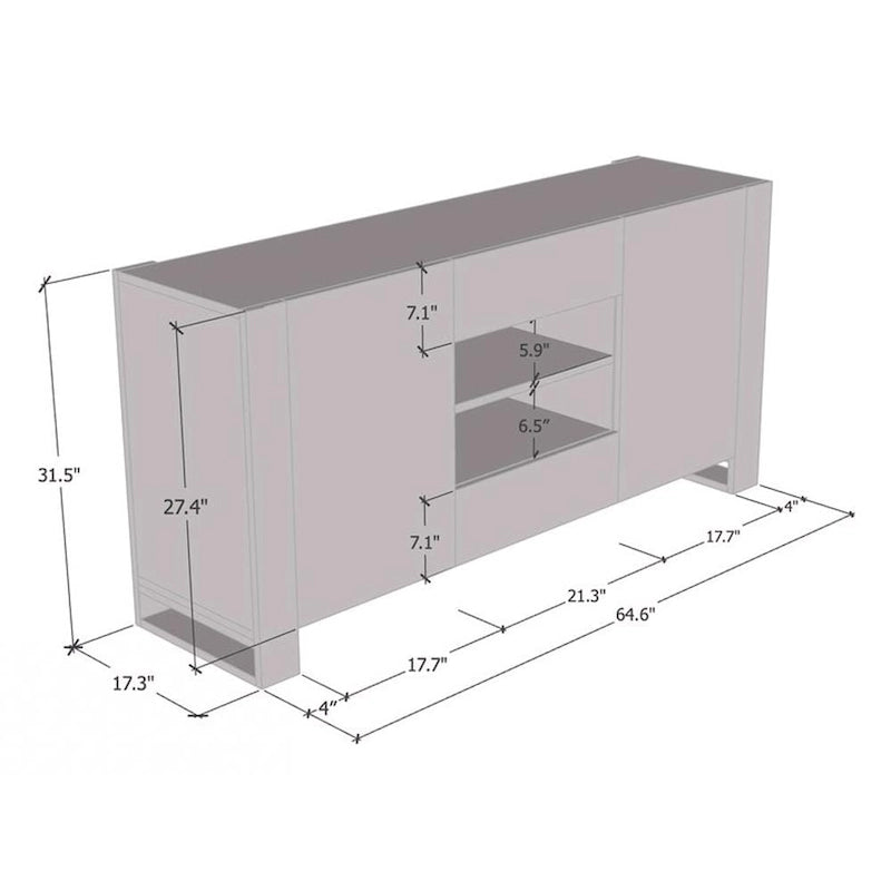 Woody Modern 64.5-inch Sideboard Buffet 7