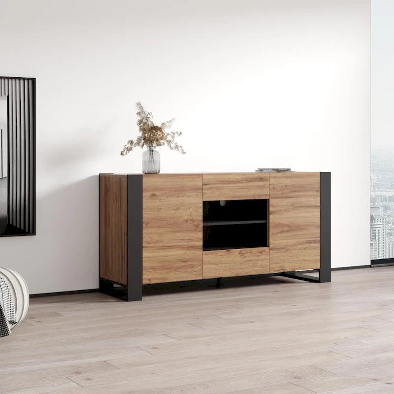 Woody Modern 64.5-inch Sideboard Buffet 9