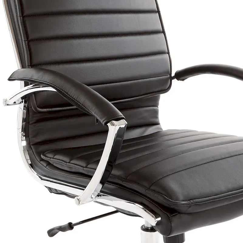 High Back Professional Managers Faux Leather Chair with Chrome Base and Removable Sleeves 20