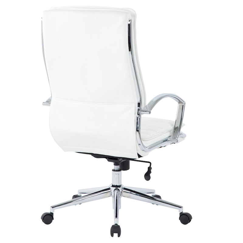 High Back Professional Managers Faux Leather Chair with Chrome Base and Removable Sleeves 41