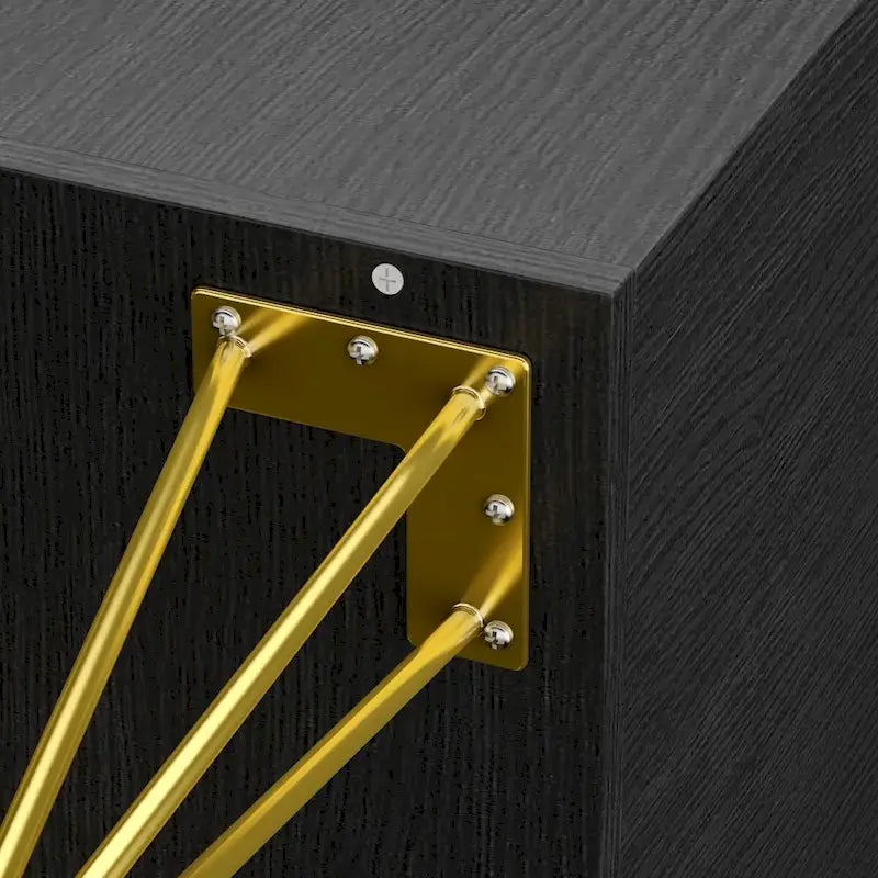 Timechee 23.6 Tall 1 - Drawer Wood Nightstand Metal Legs(1 Piece) 5
