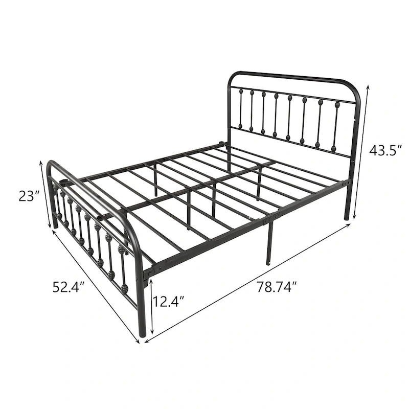 FULL Metal Platform Bed Frame with Headboard 4