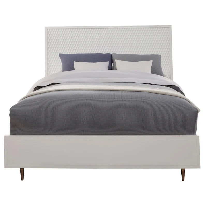 Origins by Alpine White Pearl Panel Bed