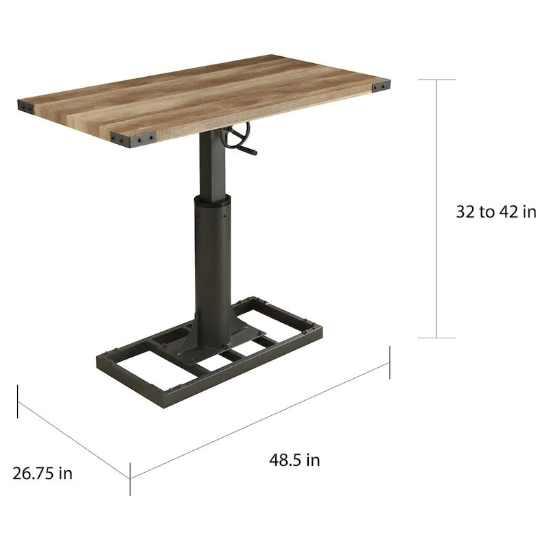 Furniture of America Kic Industrial Black 49-in Adjustable Standing Desk 7