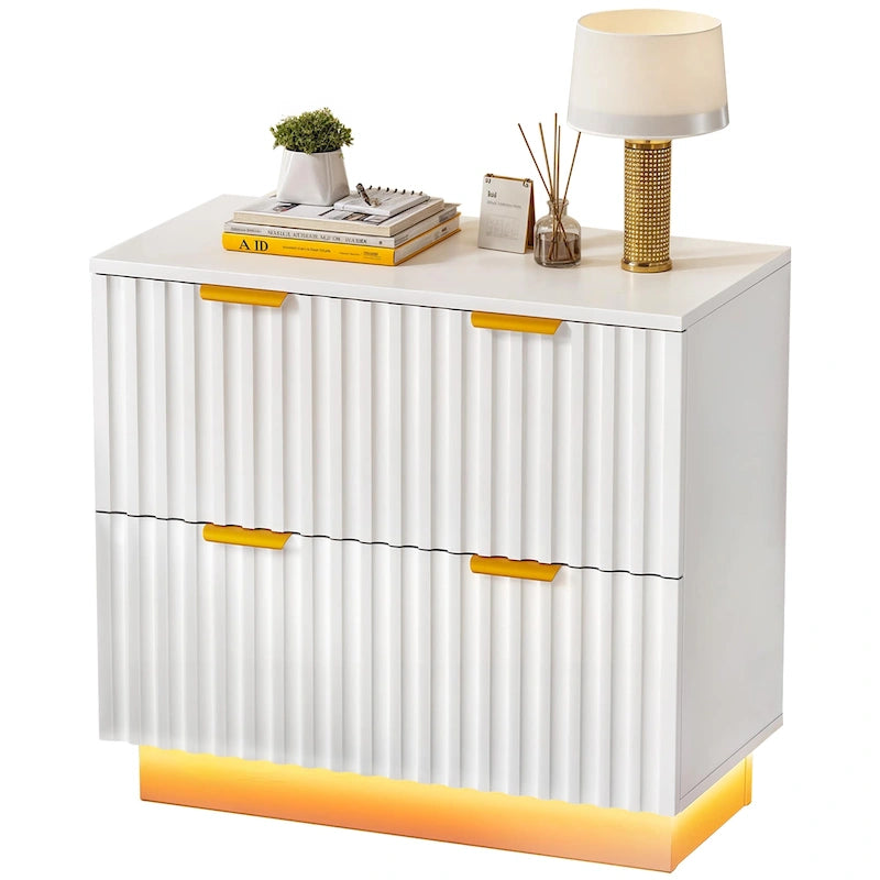 Moasis 2 Drawers File Cabinet LED Lighting Lateral Filing Cabinet for Home Office 16