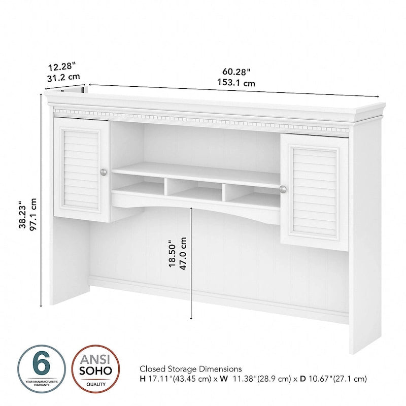 Fairview 60W Hutch for L Shaped Desk by Bush Furniture 13