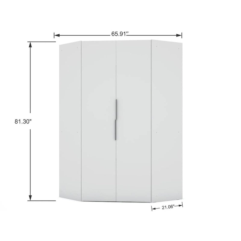 Mulberry 2.0 Modern Corner Wardrobe w/ 2 Hanging Rods 3