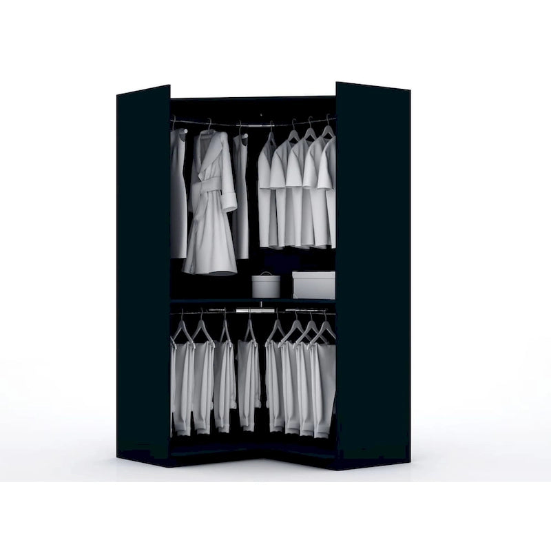 Mulberry 2.0 Modern Corner Wardrobe w/ 2 Hanging Rods 15