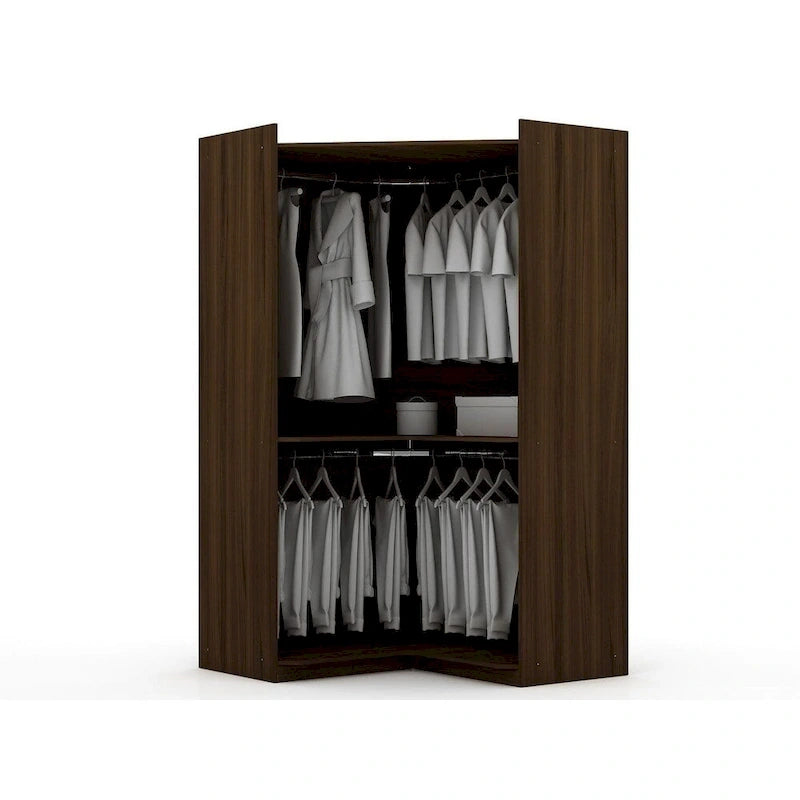 Mulberry 2.0 Modern Corner Wardrobe w/ 2 Hanging Rods 24
