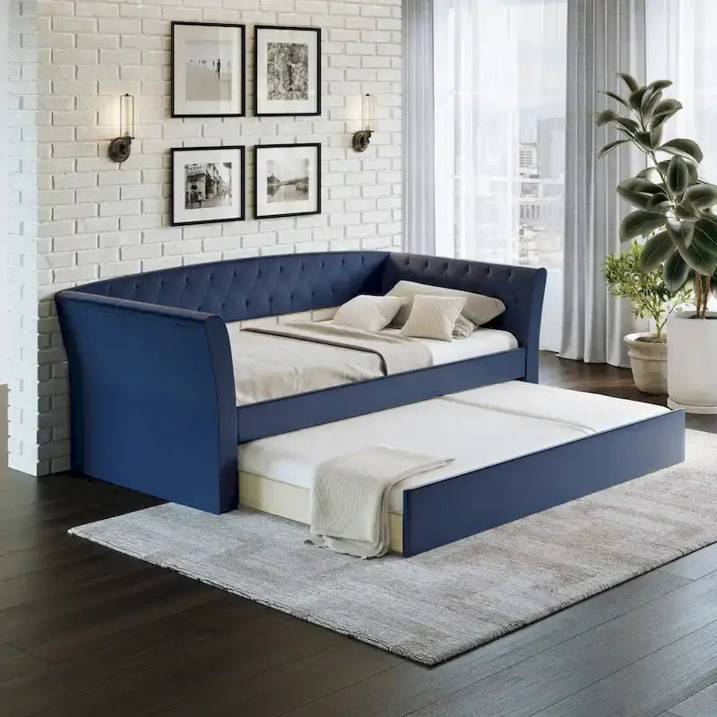 St. Ives Faux Leather Upholstered Day Bed with Trundle 6