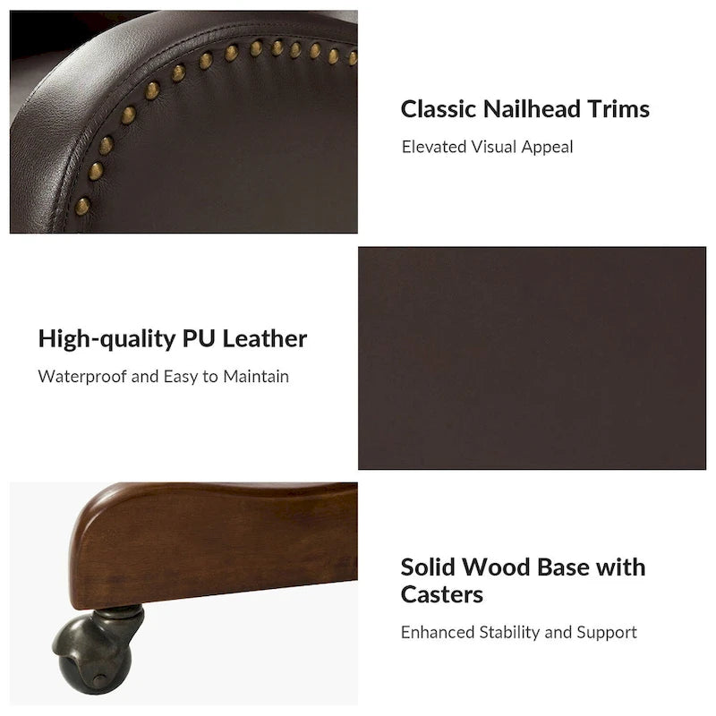 Pete Faux Leather Adjustable Height Swivel Executive Chair with Tilt Mechanism by HULALA HOME 7