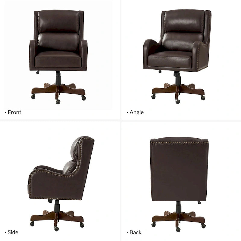 Pete Faux Leather Adjustable Height Swivel Executive Chair with Tilt Mechanism by HULALA HOME 8