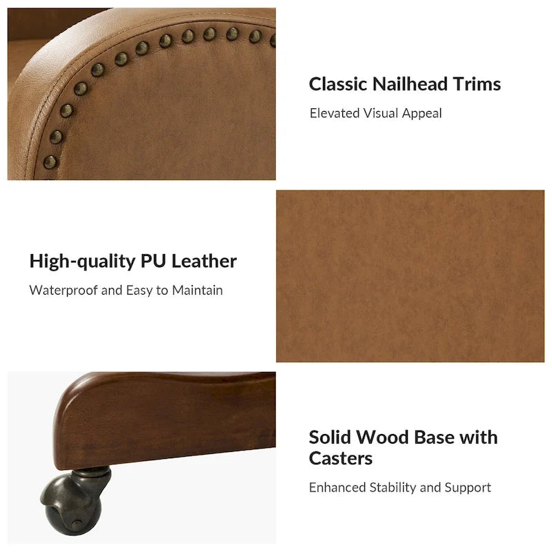 Pete Faux Leather Adjustable Height Swivel Executive Chair with Tilt Mechanism by HULALA HOME 13