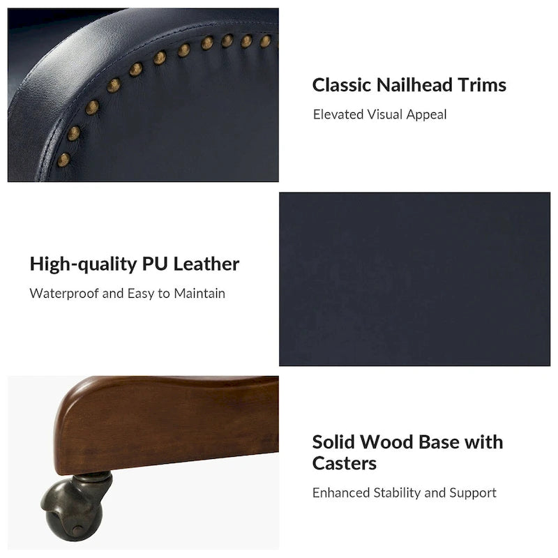 Pete Faux Leather Adjustable Height Swivel Executive Chair with Tilt Mechanism by HULALA HOME 29