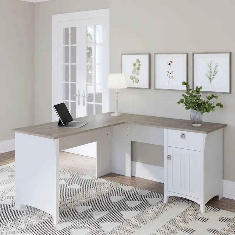 Bush Furniture Salinas 60W L Shaped Desk with Drawers and Storage 48