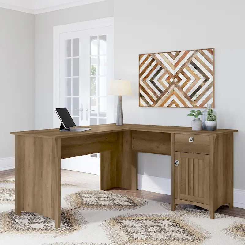 Bush Furniture Salinas 60W L Shaped Desk with Drawers and Storage 49