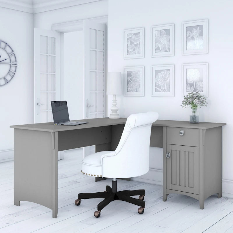 Bush Furniture Salinas 60W L Shaped Desk with Drawers and Storage 52
