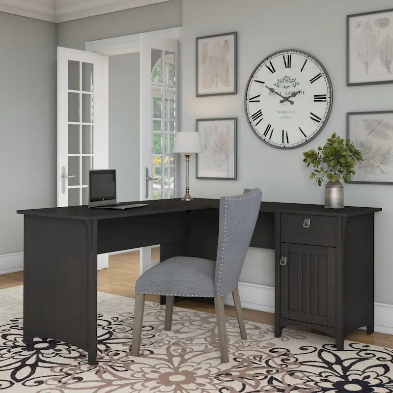 Bush Furniture Salinas 60W L Shaped Desk with Drawers and Storage 53