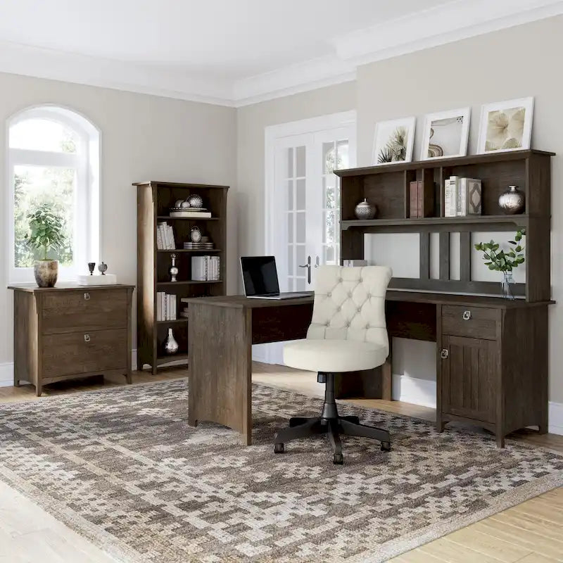 Bush Furniture Salinas 60W L Shaped Desk with Drawers and Storage 3