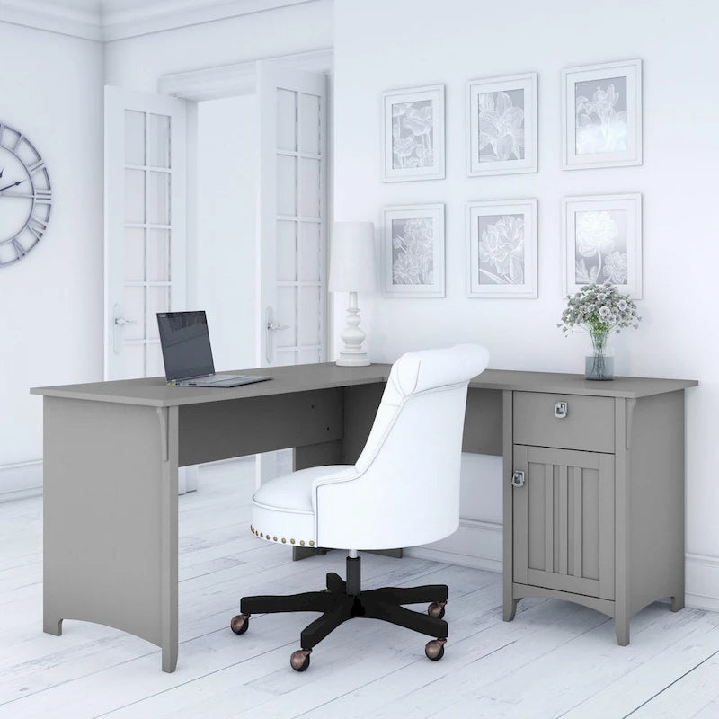 Bush Furniture Salinas 60W L Shaped Desk with Drawers and Storage 5
