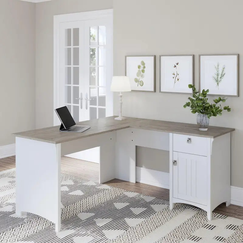 Bush Furniture Salinas 60W L Shaped Desk with Drawers and Storage 17