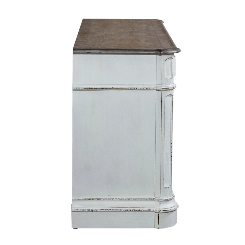 Magnolia Manor Antique White Weathered Bark Credenza 4