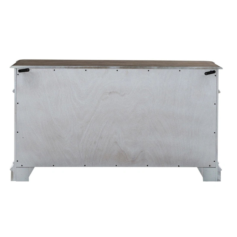 Magnolia Manor Antique White Weathered Bark Credenza 5