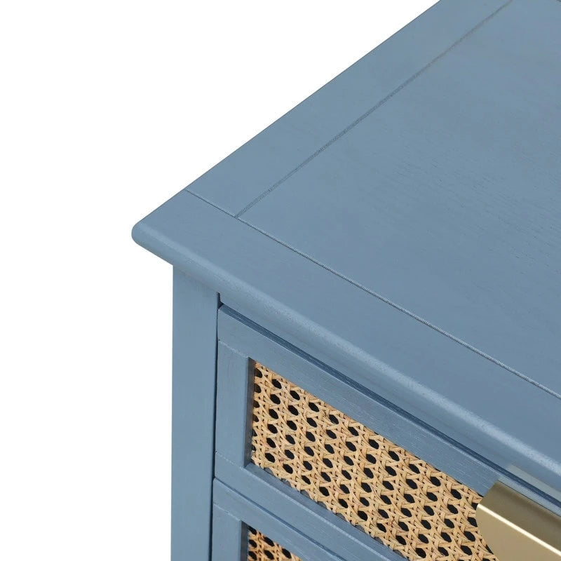 Nightstands with 2 drawers, rattan nightstands, drawers and shelves 12