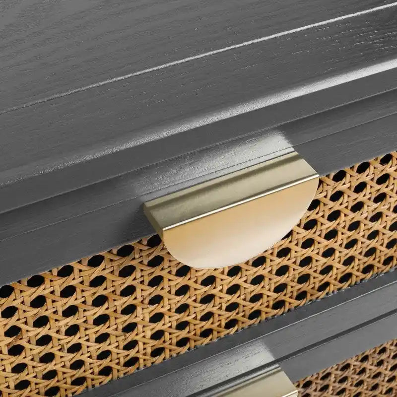 Nightstands with 2 drawers, rattan nightstands, drawers and shelves 19