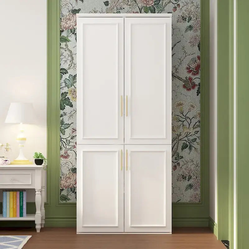 74.8H Large Modular Wardrobe Cloest Armoire Cabinet Glass Door 18