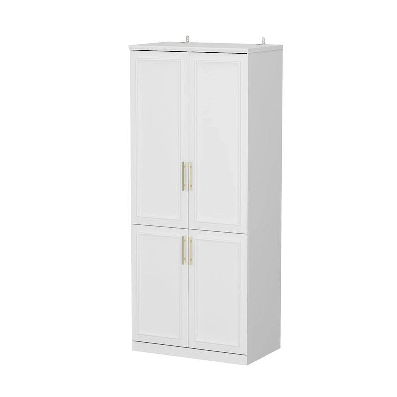 74.8H Large Modular Wardrobe Cloest Armoire Cabinet Glass Door 24