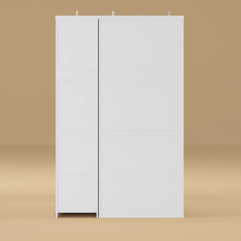 74.8H Large Modular Wardrobe Cloest Armoire Cabinet Glass Door 37