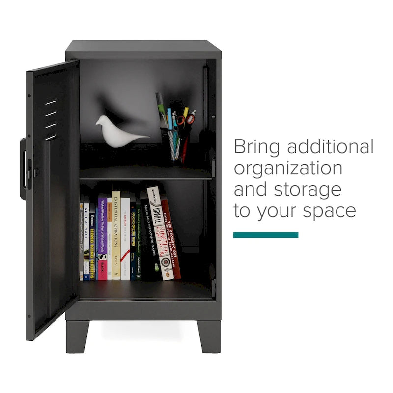 27.5H 2 Shelf Vented Door Mini Storage Locker Cabinet 6