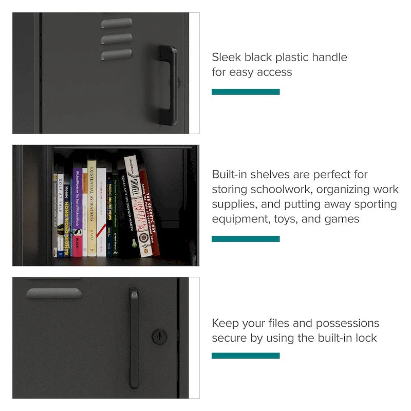 27.5H 2 Shelf Vented Door Mini Storage Locker Cabinet 7
