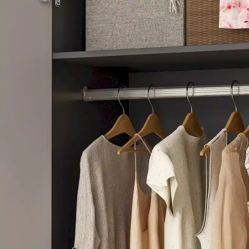 Wardrobe Closet Armoire with 2 Doors Wooden Clothes Storage Cabinet 9