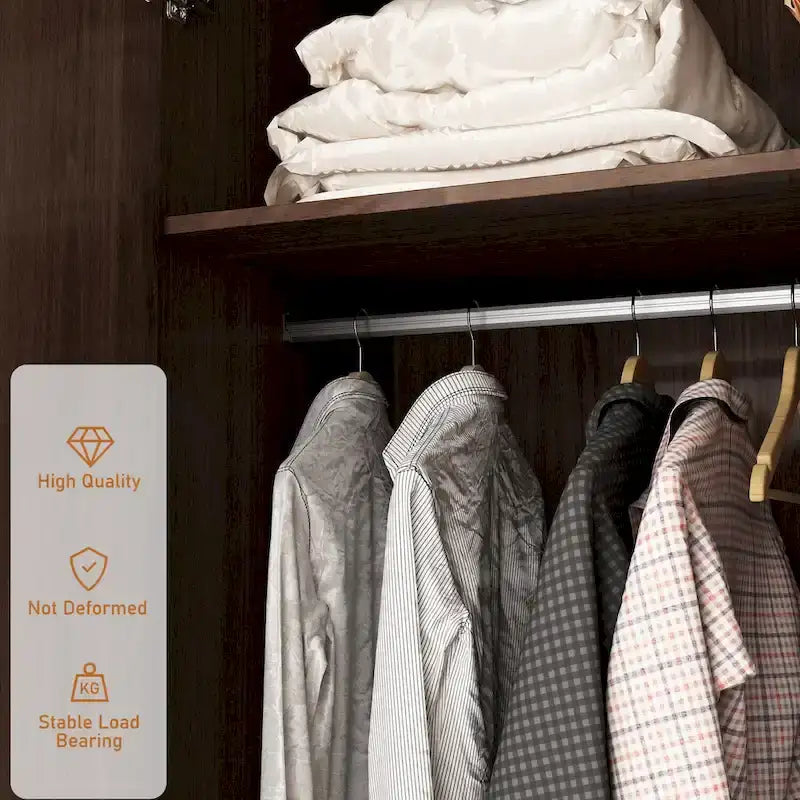 Wardrobe Closet Armoire with 2 Doors Wooden Clothes Storage Cabinet 21