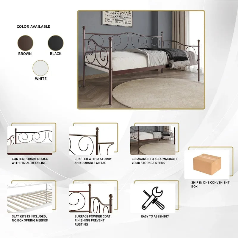 CraftPorch Contemporary Twin Size Metal Daybed 18