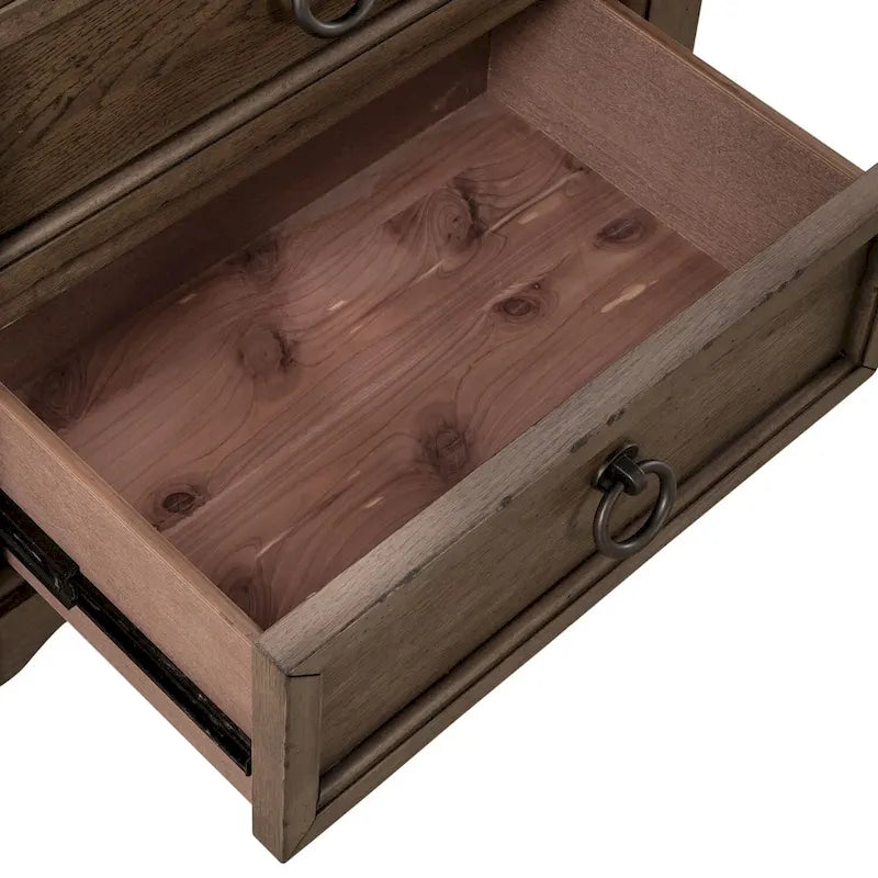 Americana Farmhouse Dusty Taupe 2 Drawer Nightstand with Charging Station 6