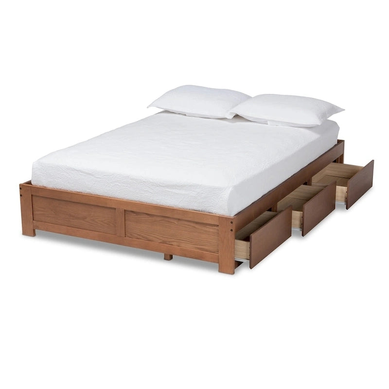 Wren Modern and Contemporary 3-Drawer Platform Storage Bed Frame 3