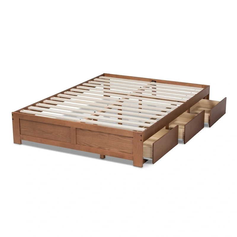Wren Modern and Contemporary 3-Drawer Platform Storage Bed Frame 6