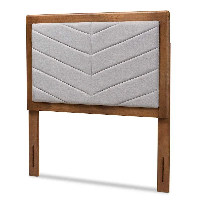 Iden Modern and Contemporary Fabric and Wood Twin Headboard in Grey 2