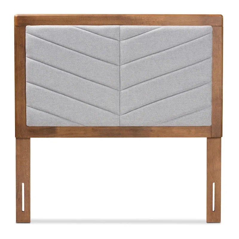 Iden Modern and Contemporary Fabric and Wood Twin Headboard in Grey 3
