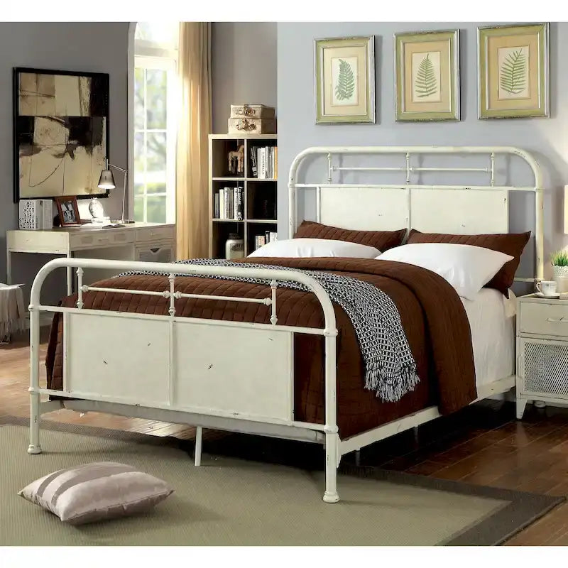 Furniture of America Ways Industrial Metal Panel Bed with Support Legs 10