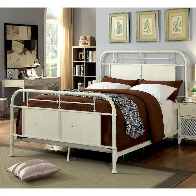 Furniture of America Ways Industrial Metal Panel Bed with Support Legs 2