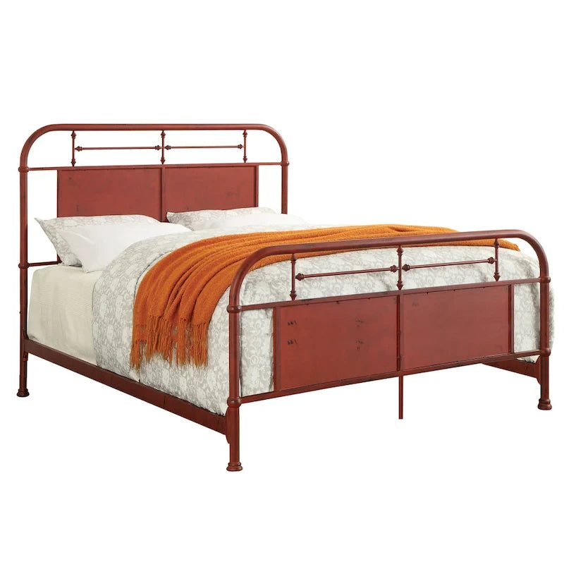 Furniture of America Ways Industrial Metal Panel Bed with Support Legs 8
