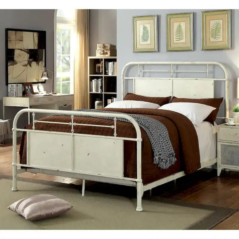 Furniture of America Ways Industrial Metal Panel Bed with Support Legs 9