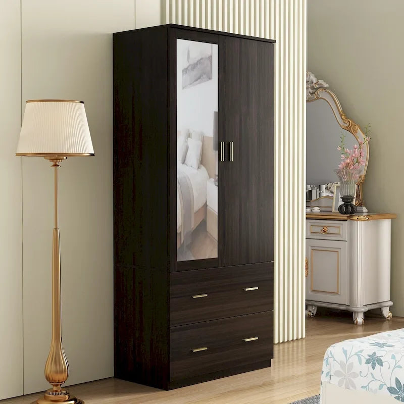 Freestanding Modern Minimalist Bedroom Wooden Armoire Wardrobe 22