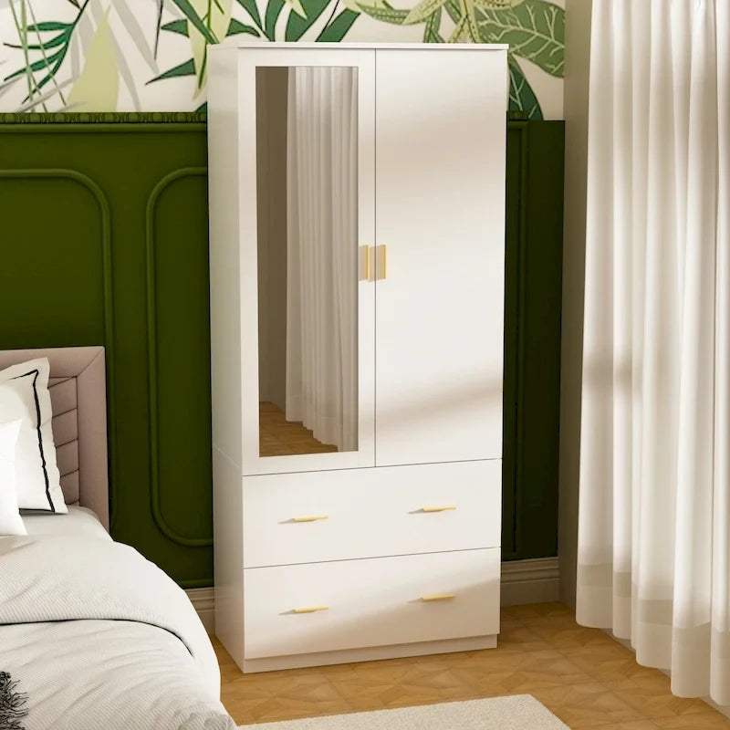 Freestanding Modern Minimalist Bedroom Wooden Armoire Wardrobe 23
